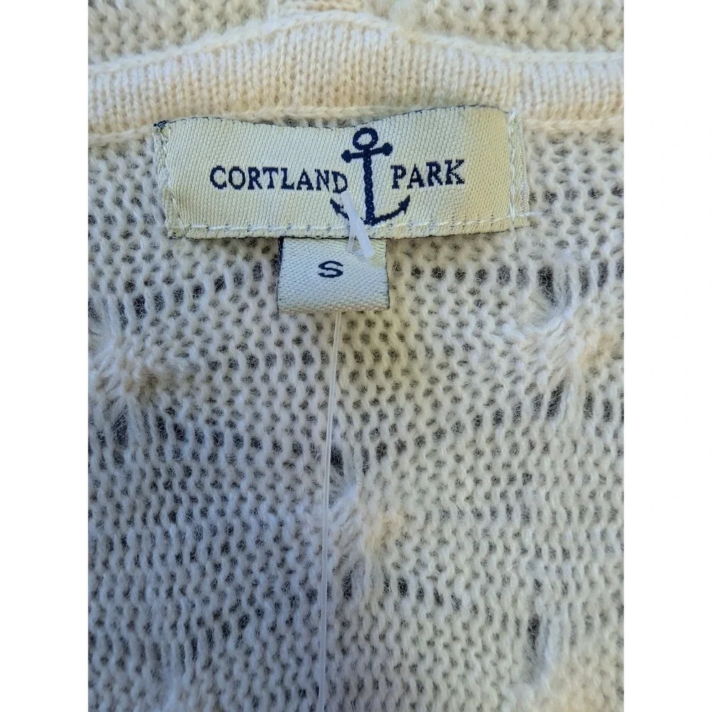 Cortland Park S 100% Cashmere Long Cable Knit Cardigan Ivory